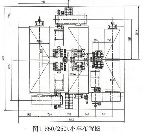 850/250TQD桥式起重机小车布置图